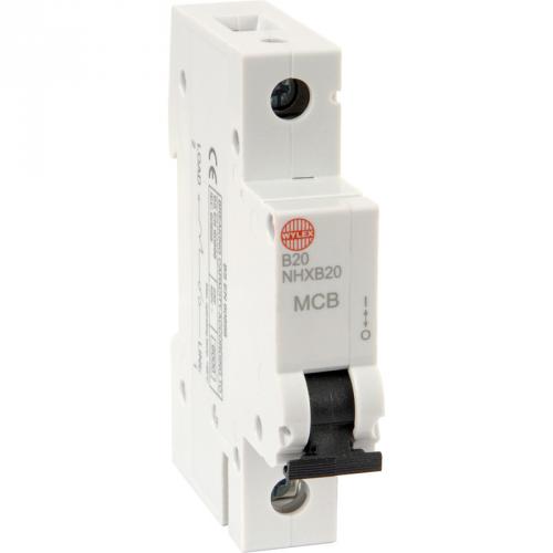 Wylex 20A SP MCB type D